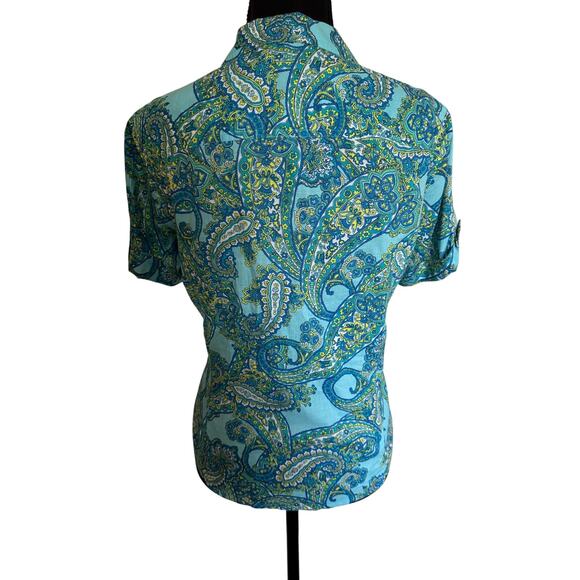 Spring Jones New York Sport Button Up Blouse Retro 70s - Picture 2 of 5